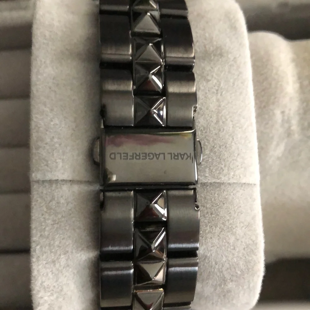 Karl Lagerfeld black and gold spiked watch - Picture 2 of 3